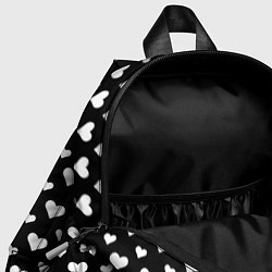 Детский рюкзак Настроение любовь чёрный с сердечками, цвет: 3D-принт — фото 2