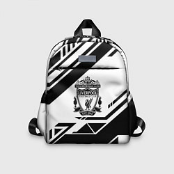 Детский рюкзак Liverpool черные полосы геометрия, цвет: 3D-принт