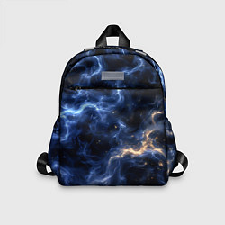 Детский рюкзак Космическая дымка со свечением чёрно-синий, цвет: 3D-принт