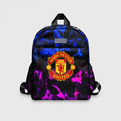 Детский рюкзак Манчестер Юнайтед огонь неон, цвет: 3D-принт