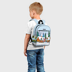 Детский рюкзак Новогодник дворик, цвет: 3D-принт — фото 2