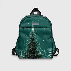 Детский рюкзак Новый год в зеленом стиле, цвет: 3D-принт