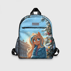 Детский рюкзак Лошадка на новогодней площади, цвет: 3D-принт