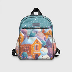 Детский рюкзак Дети во дворе лепят снеговика, цвет: 3D-принт