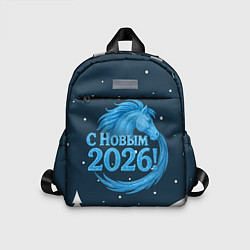 Детский рюкзак С Новым 2026 снежная надпись, цвет: 3D-принт