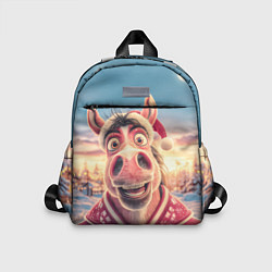 Детский рюкзак Счастливая новогодняя лошадь, цвет: 3D-принт