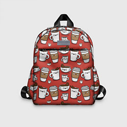 Детский рюкзак Веселые чашки кофе, цвет: 3D-принт