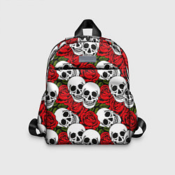 Детский рюкзак Черепа в розах, цвет: 3D-принт