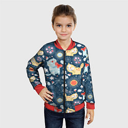 Бомбер детский Котята, цвет: 3D-красный — фото 2