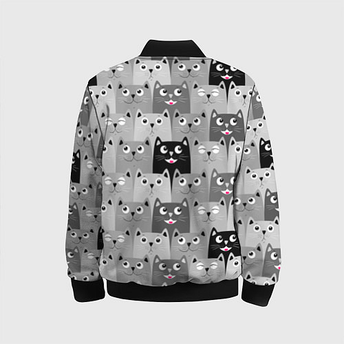 Детский бомбер Котейки / 3D-Черный – фото 2