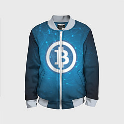 Бомбер детский Bitcoin Blue, цвет: 3D-серый