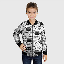 Бомбер детский Meow Pattern, цвет: 3D-черный — фото 2
