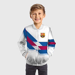 Бомбер детский FC Barcelona, цвет: 3D-белый — фото 2