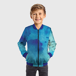 Бомбер детский Синяя акварель, цвет: 3D-синий — фото 2