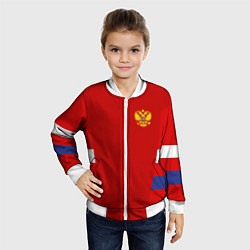 Бомбер детский Russia: Sport Tricolor, цвет: 3D-белый — фото 2