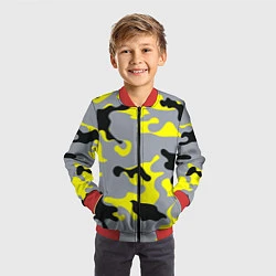 Бомбер детский Yellow & Grey Camouflage, цвет: 3D-красный — фото 2