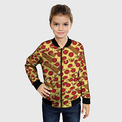 Бомбер детский Любитель пиццы, цвет: 3D-черный — фото 2