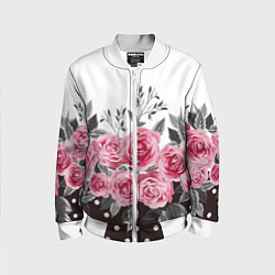 Бомбер детский Roses Trend, цвет: 3D-белый