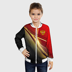 Бомбер детский RUSSIA SPORT: Gold Collection, цвет: 3D-белый — фото 2