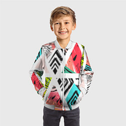 Бомбер детский Тропическое ассорти, цвет: 3D-белый — фото 2