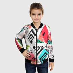 Бомбер детский Тропическое ассорти, цвет: 3D-черный — фото 2