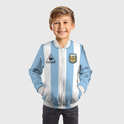 Бомбер детский Марадона Аргентина ретро, цвет: 3D-белый — фото 2