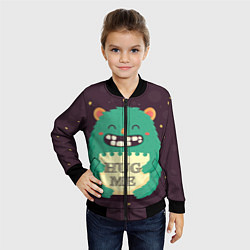 Бомбер детский Monster: Hug me, цвет: 3D-черный — фото 2