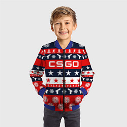 Бомбер детский CS:GO New Year, цвет: 3D-синий — фото 2