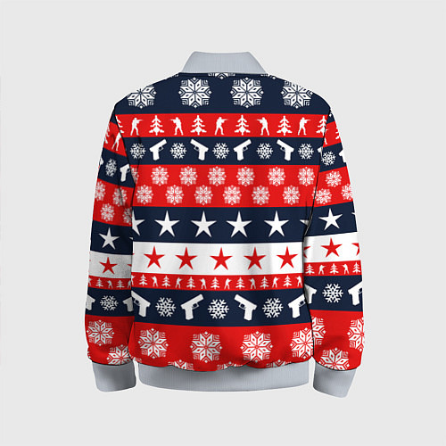 Детский бомбер CS:GO New Year / 3D-Серый – фото 2