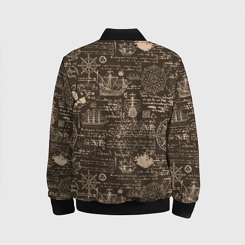 Детский бомбер Старая рукопись путешественника / 3D-Черный – фото 2