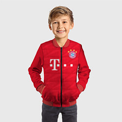 Бомбер детский FC Bayern: Home 19-20, цвет: 3D-красный — фото 2