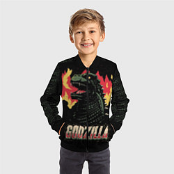 Бомбер детский Flame Godzilla, цвет: 3D-черный — фото 2
