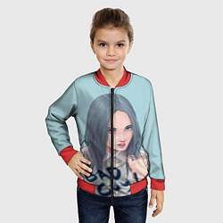 Бомбер детский Billie Eilish: Bad Guy, цвет: 3D-красный — фото 2