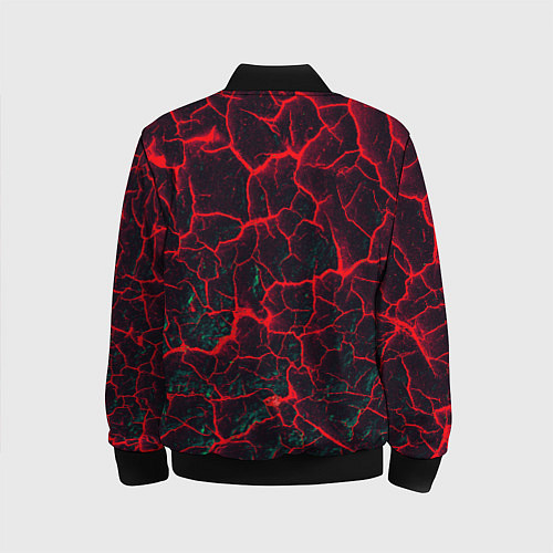 Детский бомбер Молнии красные абстрактные / 3D-Черный – фото 2