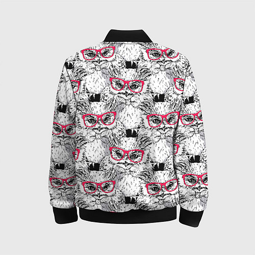 Детский бомбер Совы в очках / 3D-Черный – фото 2