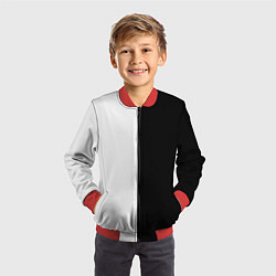 Бомбер детский ПРОСТО ЧЁРНО-БЕЛЫЙ, цвет: 3D-красный — фото 2