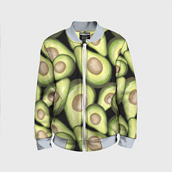 Бомбер детский Avocado background, цвет: 3D-серый