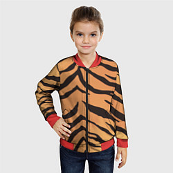Бомбер детский Тигриный камуфляж, цвет: 3D-красный — фото 2