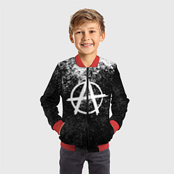 Бомбер детский АНАРХИЯ, цвет: 3D-красный — фото 2