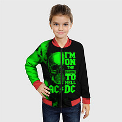 Бомбер детский I'm on the highway to hell ACDC, цвет: 3D-красный — фото 2