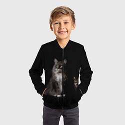 Бомбер детский Котики, цвет: 3D-черный — фото 2
