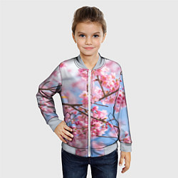 Бомбер детский Ветки Сакуры, цвет: 3D-серый — фото 2