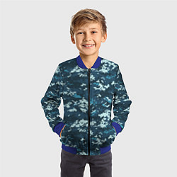 Бомбер детский Пиксельный камуфляж полиции, цвет: 3D-синий — фото 2