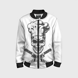 Бомбер детский Череп повар, цвет: 3D-черный