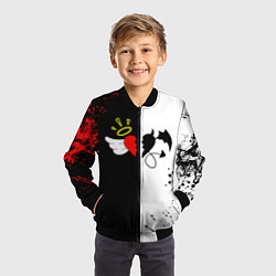 Бомбер детский Payton Moormeier спина, цвет: 3D-черный — фото 2