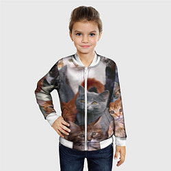 Бомбер детский КОТЯТКИ, цвет: 3D-белый — фото 2