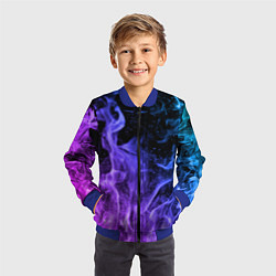 Бомбер детский ОГОНЬ НЕОН, цвет: 3D-синий — фото 2