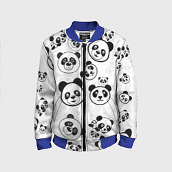 Бомбер детский Панды, цвет: 3D-синий