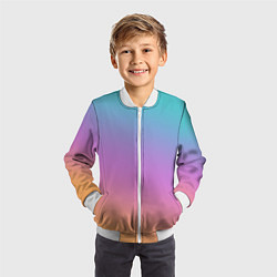 Бомбер детский Градиент, цвет: 3D-белый — фото 2