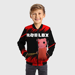 Бомбер детский Roblox Piggy, цвет: 3D-черный — фото 2